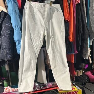 White Straight-Leg Jeans